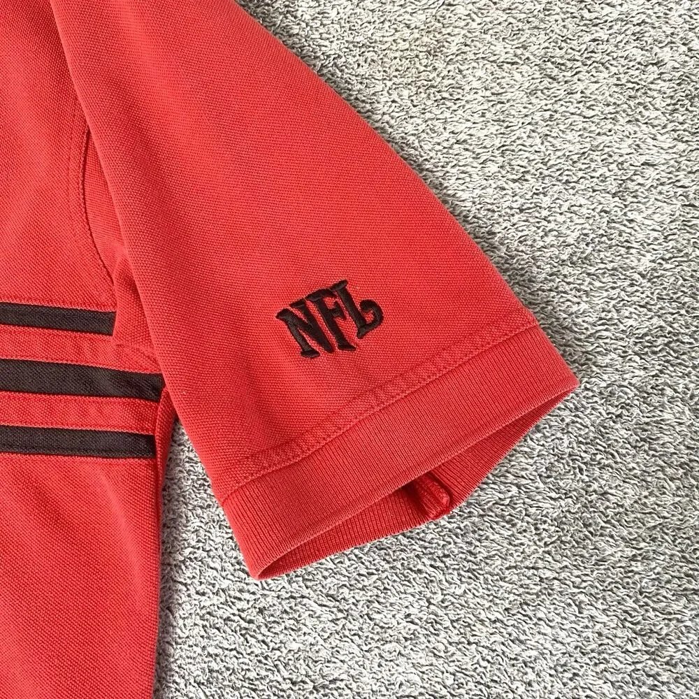 Vtg NFL Tampa Bay Buccaneers Men's Polo Shirt Short Sleeve Red Black Size Medium